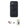 MARSİLYAN™- iPhone 11 Kılıf Ahenk Klasik - Siyah 6D Mat Seramik Hayalet Nano Ekran Koruyucu + Pers Alüminyum Kamera Lens - KI