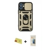 MARSİLYAN™- iPhone 11 Kılıf Ahenk Klasik - Siyah 6D Mat Seramik Hayalet Nano Ekran Koruyucu + Rainbow Kamera Lens Koruma Cam - KI