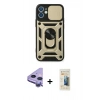 MARSİLYAN™- iPhone 11 Kılıf Ahenk Klasik - Siyah 6D Mat Seramik Hayalet Nano Ekran Koruyucu + Raze Metal Kamera Lens - MR