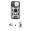 MARSİLYAN™- iPhone 11 Kılıf Ahenk Klasik - Siyah 6D Mat Seramik Hayalet Nano Ekran Koruyucu + Pers Alüminyum Kamera Lens - KI