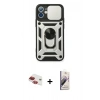 MARSİLYAN™- iPhone 11 Kılıf Ahenk Klasik - Siyah Bilvis 3D Mat Cam Ekran Koruyucu + Pers Alüminyum Kamera Lens - KI
