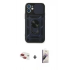 MARSİLYAN™- iPhone 11 Kılıf Ahenk Klasik - Siyah Bilvis 3D Mat Cam Ekran Koruyucu + Pers Alüminyum Kamera Lens - KI