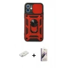MARSİLYAN™- iPhone 11 Kılıf Ahenk Klasik - Siyah Bilvis 3D Mat Cam Ekran Koruyucu + Renkli Kamera Lens Koruma Cam - SI