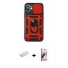 MARSİLYAN™- iPhone 11 Kılıf Ahenk Klasik - Siyah Bilvis 3D Mat Cam Ekran Koruyucu + Renkli Kamera Lens Koruma Cam - SI