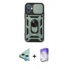 MARSİLYAN™- iPhone 11 Kılıf Ahenk Klasik - Siyah Bilvis 5in1 3D Magic Cam Ekran Koruyucu + Raze Metal Kamera Lens - MI