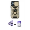 MARSİLYAN™- iPhone 11 Kılıf Ahenk Klasik - Siyah Bilvis 5in1 3D Magic Cam Ekran Koruyucu + Raze Metal Kamera Lens - MR