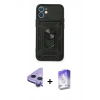 MARSİLYAN™- iPhone 11 Kılıf Ahenk Klasik - Siyah Bilvis 5in1 3D Magic Cam Ekran Koruyucu + Raze Metal Kamera Lens - MR