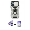MARSİLYAN™- iPhone 11 Kılıf Ahenk Klasik - Siyah Bilvis 5in1 3D Magic Cam Ekran Koruyucu + Raze Metal Kamera Lens - MR