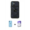 MARSİLYAN™- iPhone 11 Kılıf Ahenk Klasik - Siyah Bilvis 5in1 3D Magic Cam Ekran Koruyucu + Neon Fosforlu Kamera Lens - MI