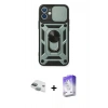 MARSİLYAN™- iPhone 11 Kılıf Ahenk Klasik - Siyah Bilvis 5in1 3D Magic Cam Ekran Koruyucu + Pers Alüminyum Kamera Lens - YL