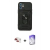 MARSİLYAN™- iPhone 11 Kılıf Ahenk Klasik - Siyah Bilvis 5in1 3D Magic Cam Ekran Koruyucu + Pers Alüminyum Kamera Lens - KI