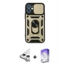 MARSİLYAN™- iPhone 11 Kılıf Ahenk Klasik - Siyah Bilvis 5in1 3D Magic Cam Ekran Koruyucu + Raze Metal Kamera Lens - GS