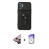 MARSİLYAN™- iPhone 11 Kılıf Ahenk Klasik - Siyah Bilvis 5in1 3D Magic Cam Ekran Koruyucu + Raze Metal Kamera Lens - SH