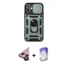 MARSİLYAN™- iPhone 11 Kılıf Ahenk Klasik - Siyah Bilvis 5in1 3D Magic Cam Ekran Koruyucu + Raze Metal Kamera Lens - SH
