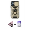 MARSİLYAN™- iPhone 11 Kılıf Ahenk Klasik - Siyah Bilvis 5in1 3D Magic Cam Ekran Koruyucu + Raze Metal Kamera Lens - SH