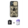 MARSİLYAN™- iPhone 11 Kılıf Ahenk Klasik - Siyah Bilvis 5in1 3D Magic Cam Ekran Koruyucu + PVD Metal Kamera Lens - TU