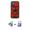 MARSİLYAN™- iPhone 11 Kılıf Ahenk Klasik - Siyah Bilvis 5in1 5D Magic Hayalet Cam Ekran Koruyucu + Raze Metal Kamera Lens - KI