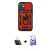 MARSİLYAN™- iPhone 11 Kılıf Ahenk Klasik - Siyah Bilvis 5in1 5D Magic Hayalet Cam Ekran Koruyucu + Kamera Lens Koruma Cam - SF