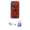 MARSİLYAN™- iPhone 11 Kılıf Ahenk Klasik - Siyah Bilvis 5in1 5D Magic Hayalet Cam Ekran Koruyucu + Pers Alüminyum Kamera Lens - YL