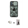 MARSİLYAN™- iPhone 11 Kılıf Ahenk Klasik - Siyah Bilvis Hayalet Cam Ekran Koruyucu + Pers Alüminyum Kamera Lens - GD