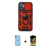 MARSİLYAN™- iPhone 11 Kılıf Ahenk Klasik - Siyah Buffer Cam Ekran Koruyucu + Neon Fosforlu Kamera Lens - TU