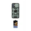 MARSİLYAN™- iPhone 11 Kılıf Ahenk Klasik - Siyah Buffer Hayalet Cam Ekran Koruyucu