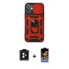 MARSİLYAN™- iPhone 11 Kılıf Ahenk Klasik - Siyah Buffer Hayalet Cam Ekran Koruyucu + PVD Metal Kamera Lens - SH