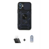 MARSİLYAN™- iPhone 11 Kılıf Ahenk Klasik - Siyah Joko Magic 5D Cam + Kamera Lens Koruma Cam - SF