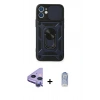 MARSİLYAN™- iPhone 11 Kılıf Ahenk Klasik - Siyah Joko Magic 5D Cam + Raze Metal Kamera Lens - MR