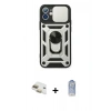 MARSİLYAN™- iPhone 11 Kılıf Ahenk Klasik - Siyah Joko Magic 5D Cam + Pers Alüminyum Kamera Lens - GD