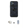 MARSİLYAN™- iPhone 11 Kılıf Ahenk Klasik - Siyah Joko Magic 5D Cam + Pers Alüminyum Kamera Lens - GD