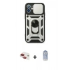 MARSİLYAN™- iPhone 11 Kılıf Ahenk Klasik - Siyah Joko Magic 5D Cam + Pers Alüminyum Kamera Lens - KI