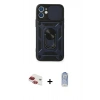 MARSİLYAN™- iPhone 11 Kılıf Ahenk Klasik - Siyah Joko Magic 5D Cam + Pers Alüminyum Kamera Lens - KI