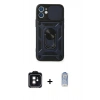 MARSİLYAN™- iPhone 11 Kılıf Ahenk Klasik - Siyah Joko Magic 5D Cam + PVD Metal Kamera Lens - SH