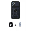 MARSİLYAN™- iPhone 11 Kılıf Ahenk Klasik - Siyah Joko Magic 5D Cam + PVD Metal Kamera Lens - YL