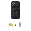 MARSİLYAN™- iPhone 11 Kılıf Ahenk Klasik - Siyah Joko Magic 5D Cam + Rainbow Kamera Lens Koruma Cam - KI