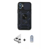 MARSİLYAN™- iPhone 11 Kılıf Ahenk Klasik - Siyah Joko Magic 5D Cam + Raze Metal Kamera Lens - GS