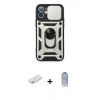 MARSİLYAN™- iPhone 11 Kılıf Ahenk Klasik - Siyah Joko Magic 5D Cam + Renkli Kamera Lens Koruma Cam - TU