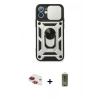 MARSİLYAN™- iPhone 11 Kılıf Ahenk Klasik - Siyah Joko Magic 5D Hayalet Cam + Pers Alüminyum Kamera Lens - KI