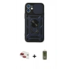 MARSİLYAN™- iPhone 11 Kılıf Ahenk Klasik - Siyah Joko Magic 5D Hayalet Cam + Pers Alüminyum Kamera Lens - KI