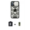 MARSİLYAN™- iPhone 11 Kılıf Ahenk Klasik - Siyah Joko Magic 5D Hayalet Cam + PVD Metal Kamera Lens - MI