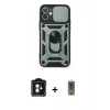 MARSİLYAN™- iPhone 11 Kılıf Ahenk Klasik - Siyah Joko Magic 5D Hayalet Cam + PVD Metal Kamera Lens - MI