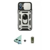 MARSİLYAN™- iPhone 11 Kılıf Ahenk Klasik - Siyah Joko Magic 5D Hayalet Cam + Raze Metal Kamera Lens - MI