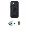 MARSİLYAN™- iPhone 11 Kılıf Ahenk Klasik - Siyah Joko Magic 5D Hayalet Cam + Raze Metal Kamera Lens - MI