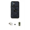 MARSİLYAN™- iPhone 11 Kılıf Ahenk Klasik - Siyah Joko Magic 5D Hayalet Cam + Pers Alüminyum Kamera Lens - GD