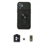 MARSİLYAN™- iPhone 11 Kılıf Ahenk Klasik - Siyah Joko Magic 5D Hayalet Cam + PVD Metal Kamera Lens - MI