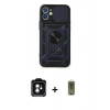 MARSİLYAN™- iPhone 11 Kılıf Ahenk Klasik - Siyah Joko Magic 5D Hayalet Cam + PVD Metal Kamera Lens - YL