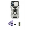 MARSİLYAN™- iPhone 11 Kılıf Ahenk Klasik - Siyah Joko Magic 5D Hayalet Cam + Raze Metal Kamera Lens - MR