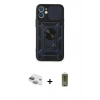 MARSİLYAN™- iPhone 11 Kılıf Ahenk Klasik - Siyah Joko Magic 5D Hayalet Cam + Pers Alüminyum Kamera Lens - YL