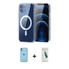 MARSİLYAN™- iPhone 11 Kılıf Ahenk Minimal Serisi - Şeffaf Pasifik Cam Ekran Koruyucu + Neon Fosforlu Kamera Lens - YL